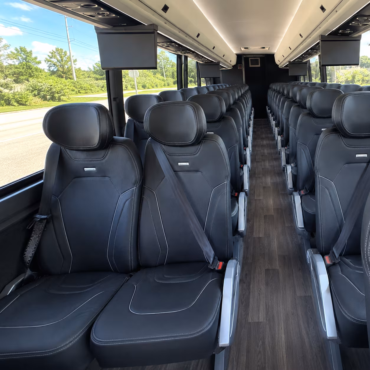 santa clarita 47 passenger charter bus inside